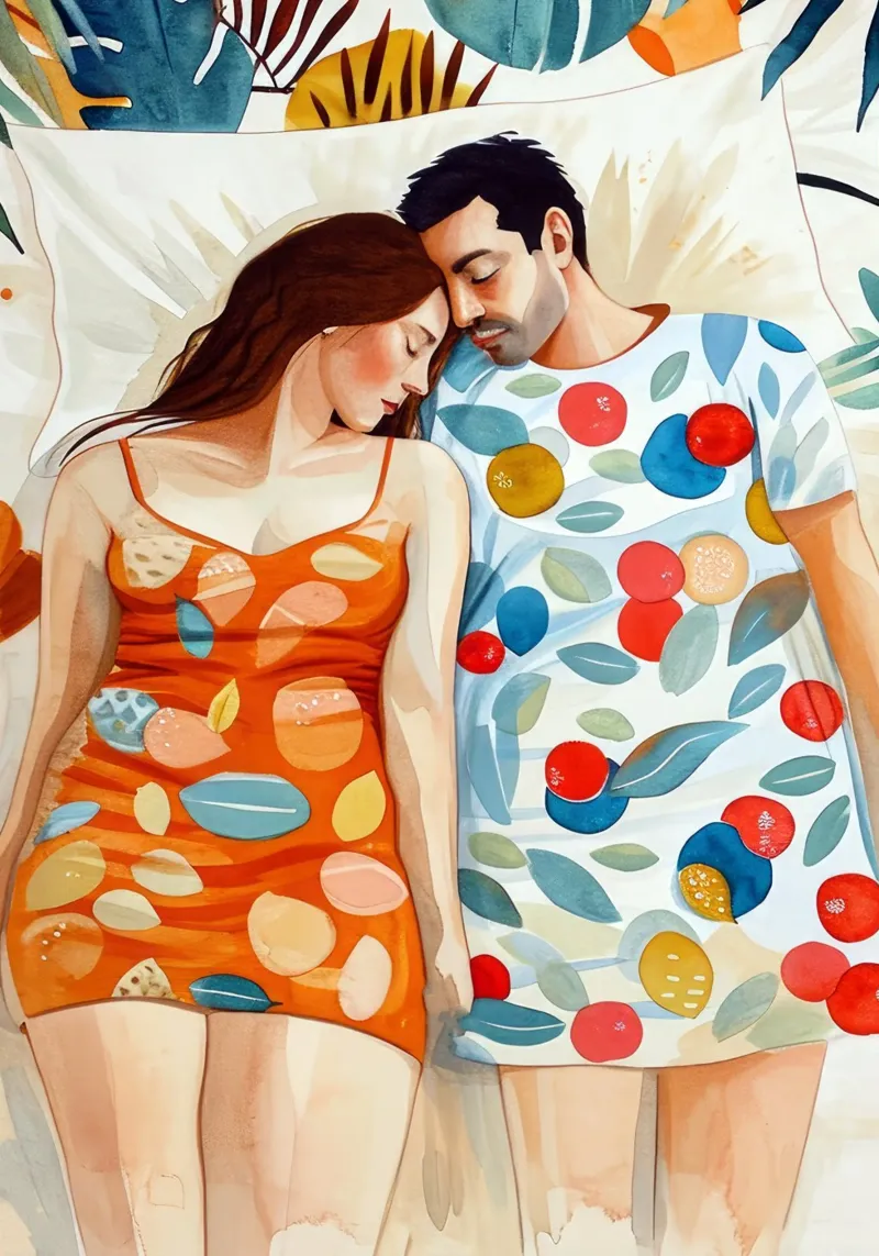 L'amore è nell'aria pittura digitale ad acquerello alluminio dibond da Justyna Jaszke JBJart