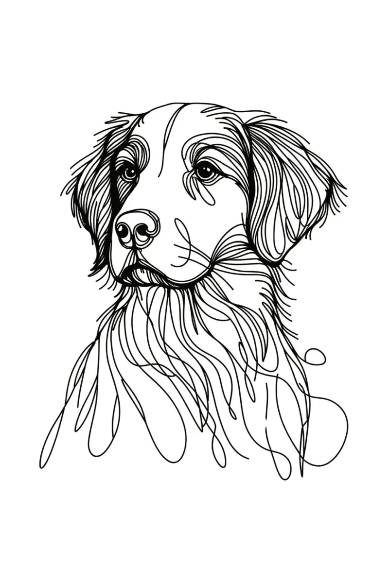 Brittany Dog Line Art Drawing hahnemühle by WijdevenDesign