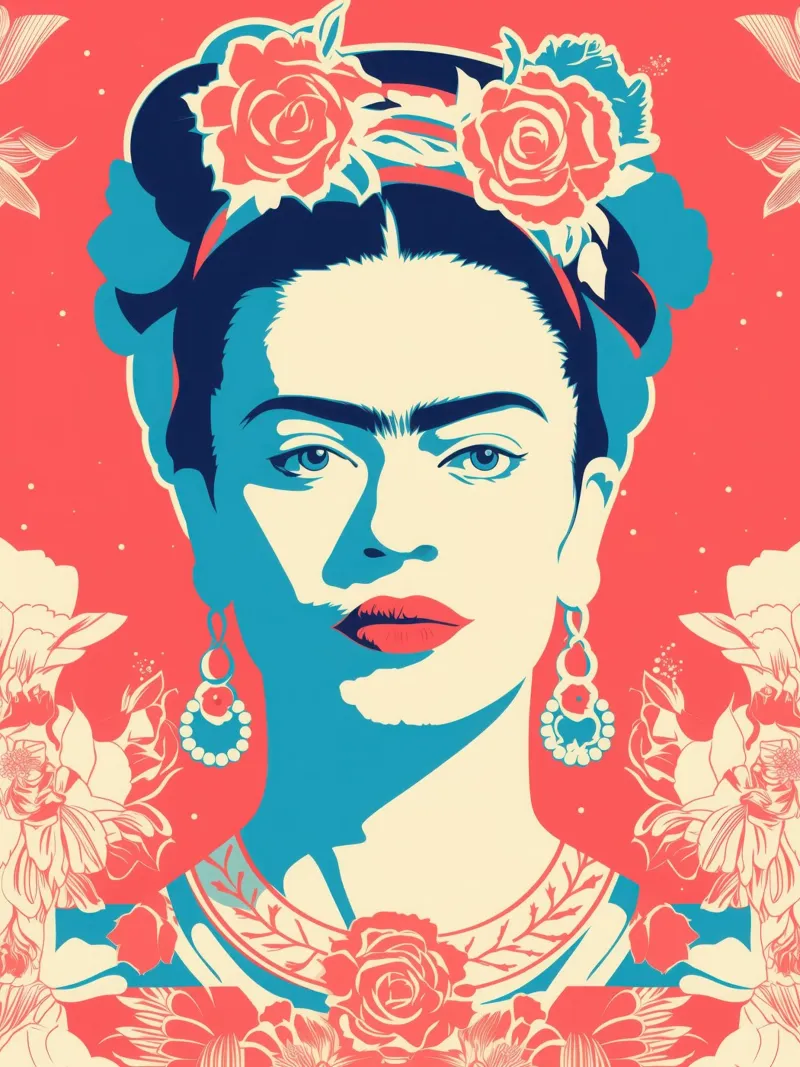 Frida Kahlo | Vintage Retro Print pellicola backlit da Autofocus