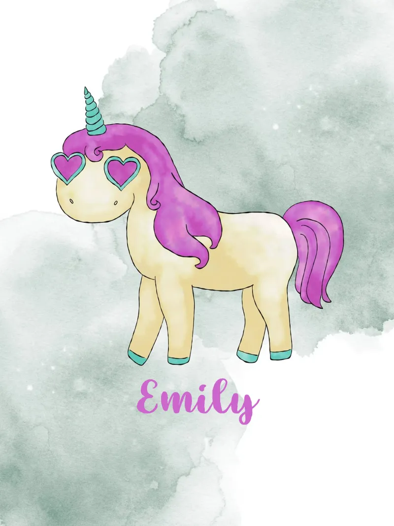 Fancy Einhorn mit Name pellicola backlit da BAINAI KIDS