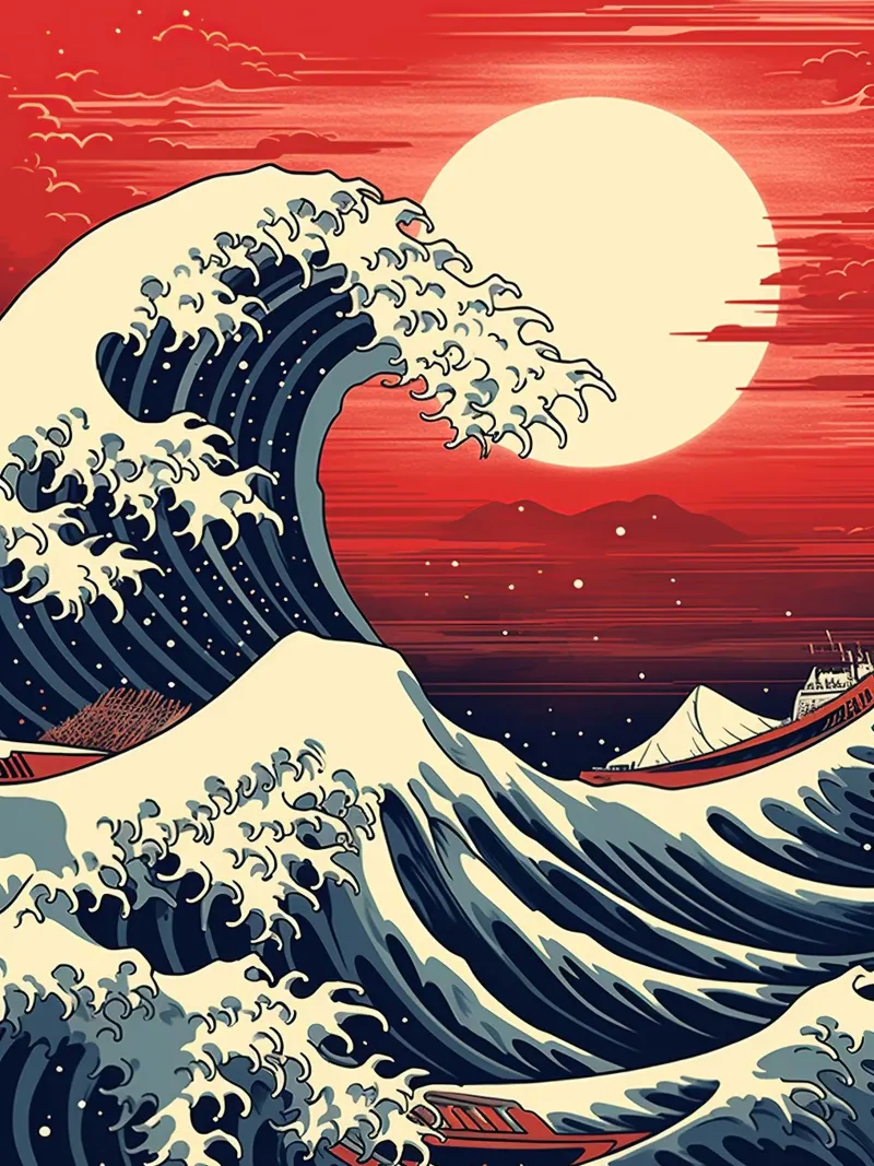 The Japanese Wave pellicola backlit da 2toastdesign