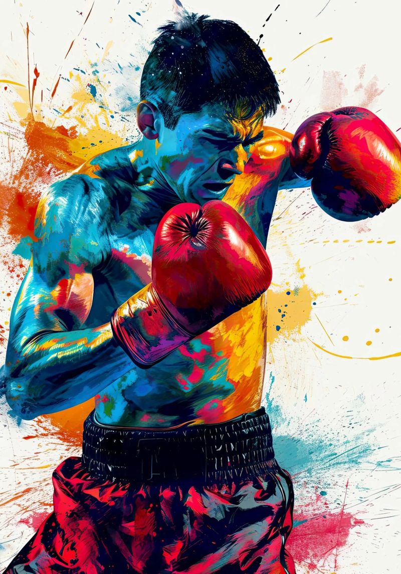 Boxer sport art poster by Justyna Jaszke JBJart