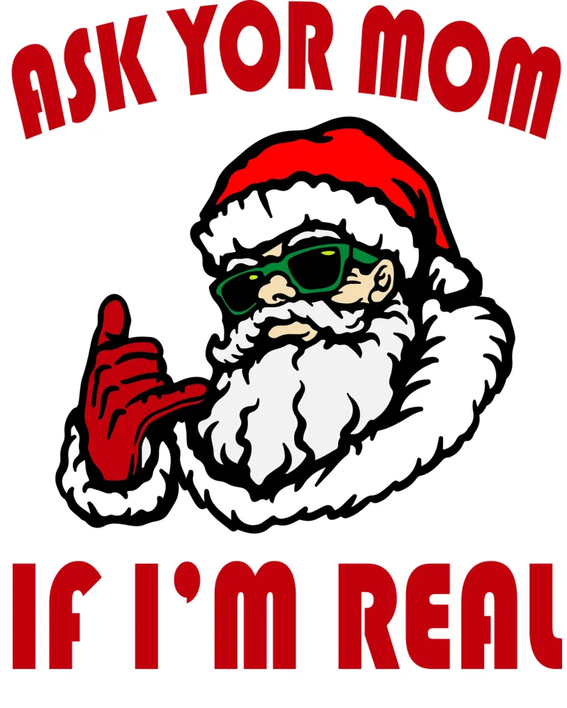 Weihnachtsmann fragt deine Mutter, ob ich echt bin lustiges Design Hahnemühle von onefeelshop