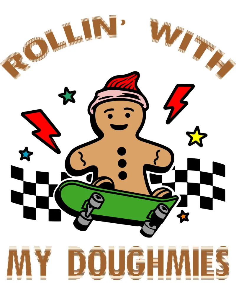 peperkoek rollin my doughmies kerstcadeau kunst ontwerp canvas van onefeelshop