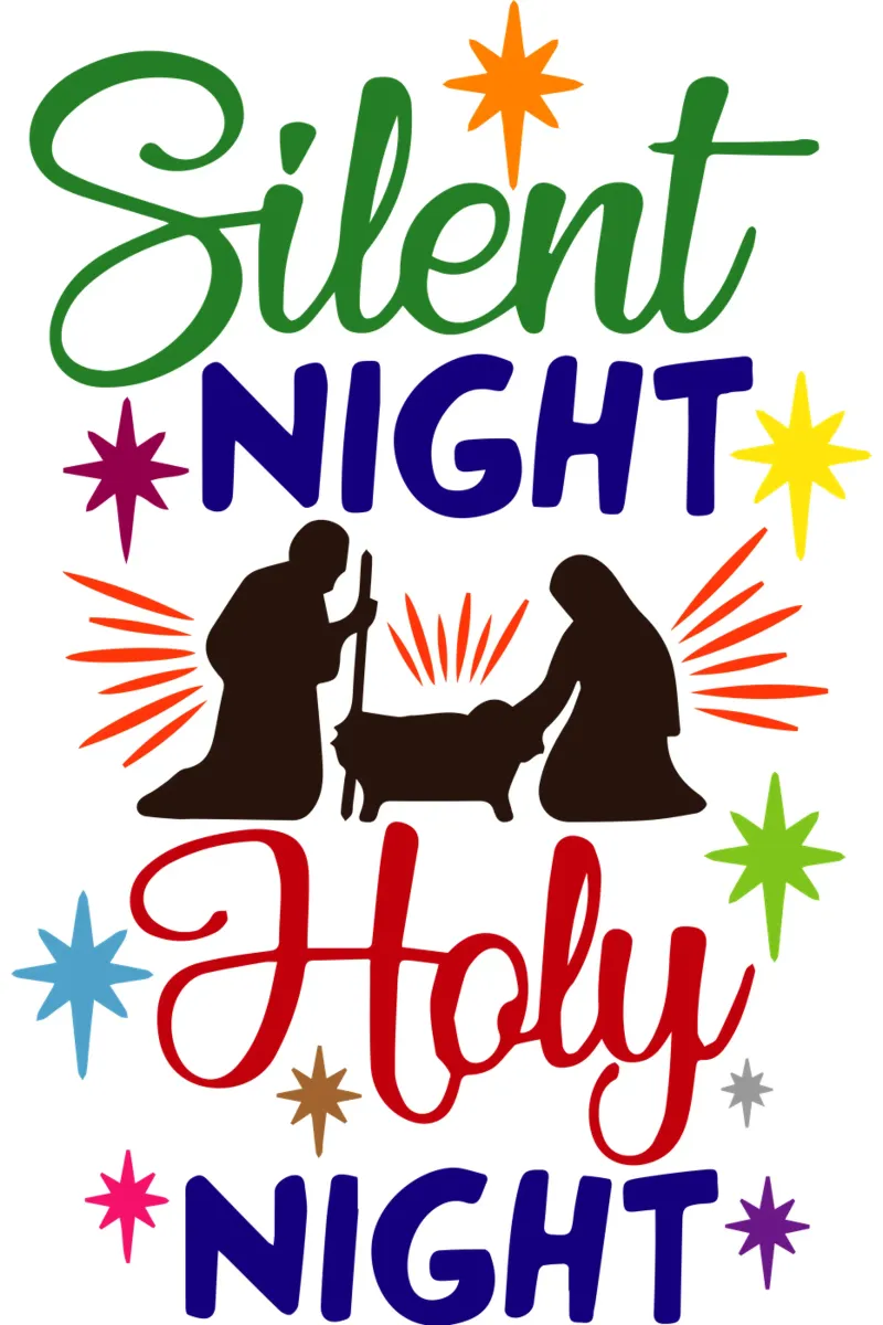 silent night holy night art design poster with wooden frame by onefeelshop