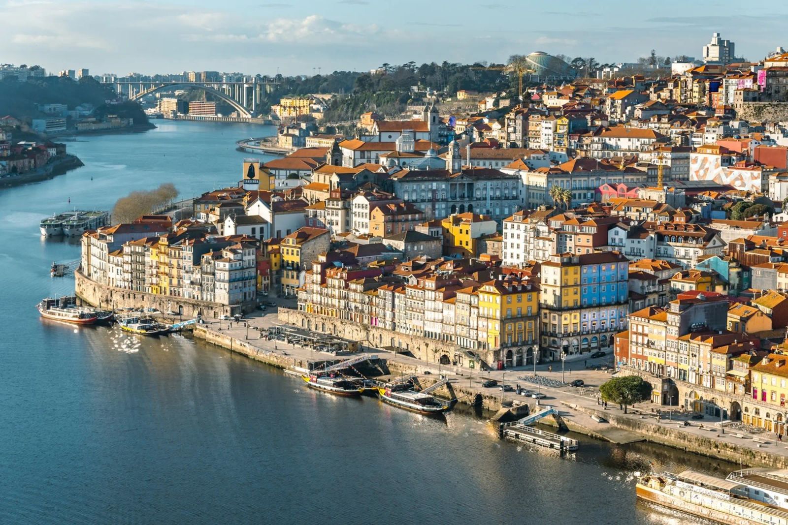 Porto Ville portuaire colorée Photographie poster de Carinaprint