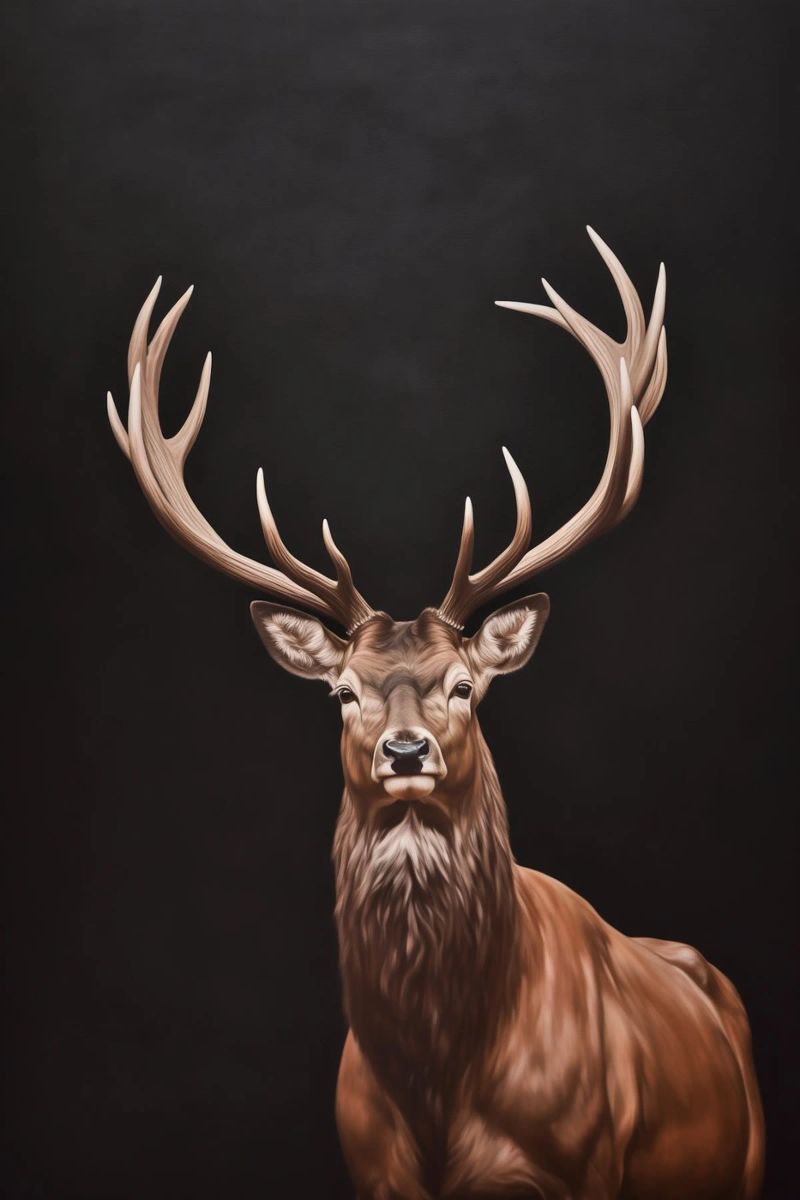 Majestätischer Hirsch Porträt Leinwand von Carinaprint
