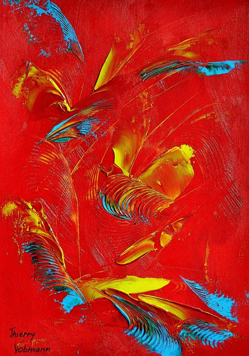 IDEAL GIFT 85 poster con telaio in alluminio da Thierry Vobmann Abstract painting