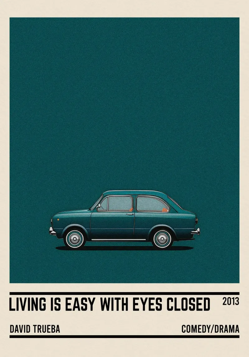 Living Is Easy with Eyes Closed car tela con Cornice a cassetta da TheArtstudio