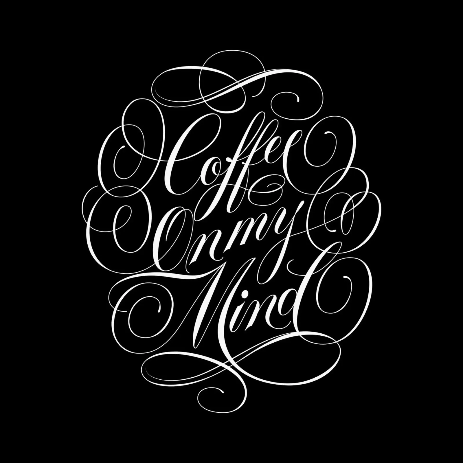 Coffee on my Mind.  Coffee Quote. poster con telaio in legno da CalliLetters