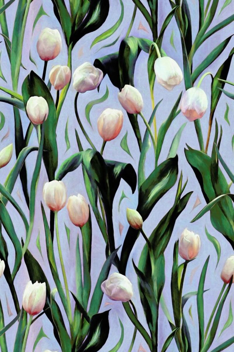 Waiting On The Blooming – Tulip Pattern pellicola backlit da Micklyn Le Feuvre