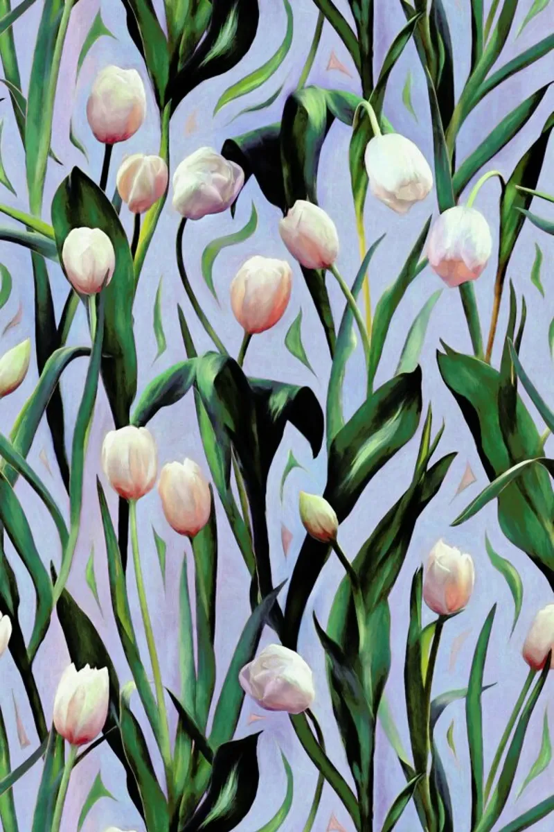 Waiting On The Blooming – Tulip Pattern lámina retroiluminada de Micklyn Le Feuvre