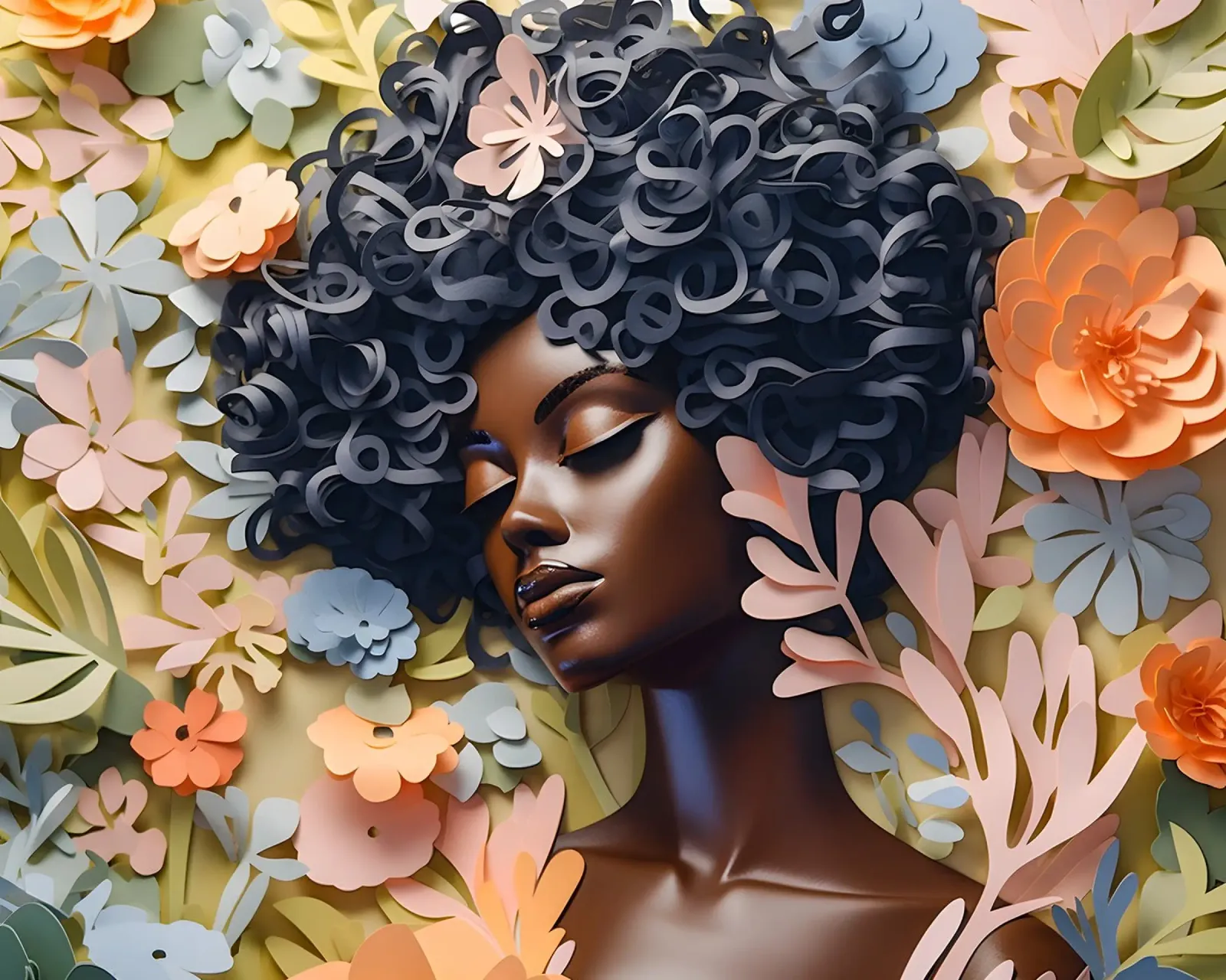 Donna con fiori no. 6 alluminio dibond da Yaso Design & Art Women & Flowers