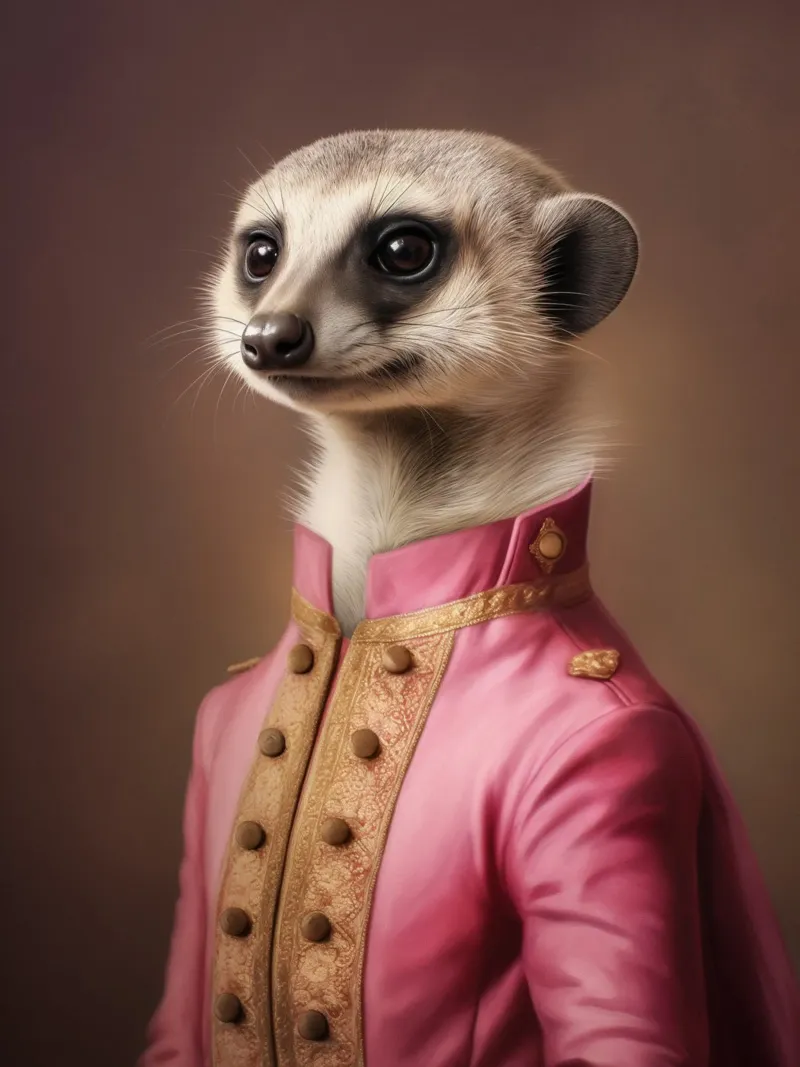 Pink meerkat painting hahnemühle by Carinaprint