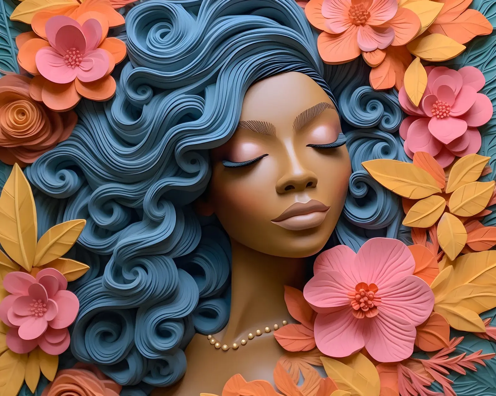 Donna con fiori no. 19 alluminio dibond da Yaso Design & Art Women & Flowers