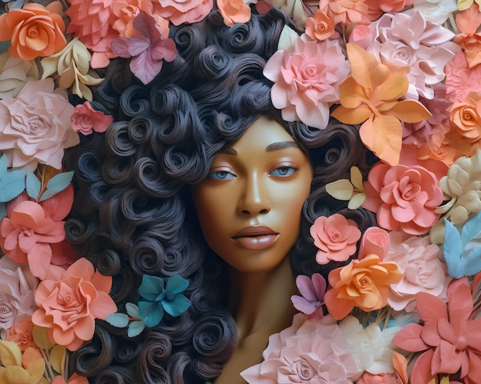 Donna con fiori no. 21 alluminio dibond da Yaso Design & Art Women & Flowers