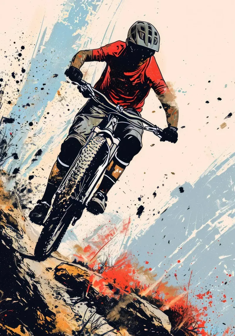 Arte sportiva della mountain bike carta hahnemühle da Justyna Jaszke JBJart