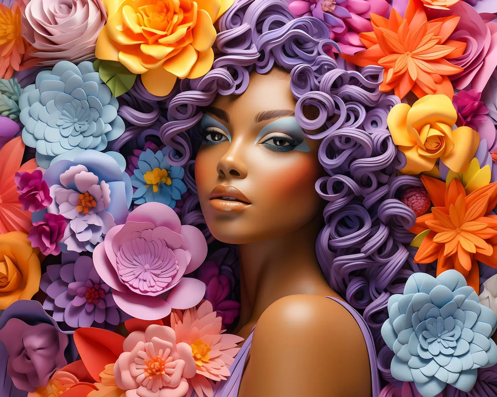 Donna con fiori no. 30 alluminio dibond da Yaso Design & Art Women & Flowers