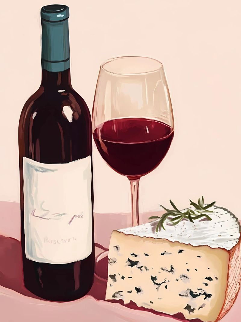 Vino e formaggio poster da Olga Wildrose