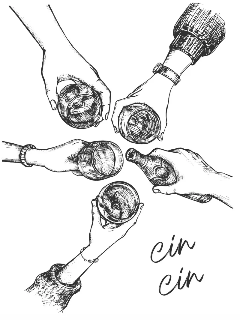 Friends' Cheers, Cin Cin poster da IamHomeStudio