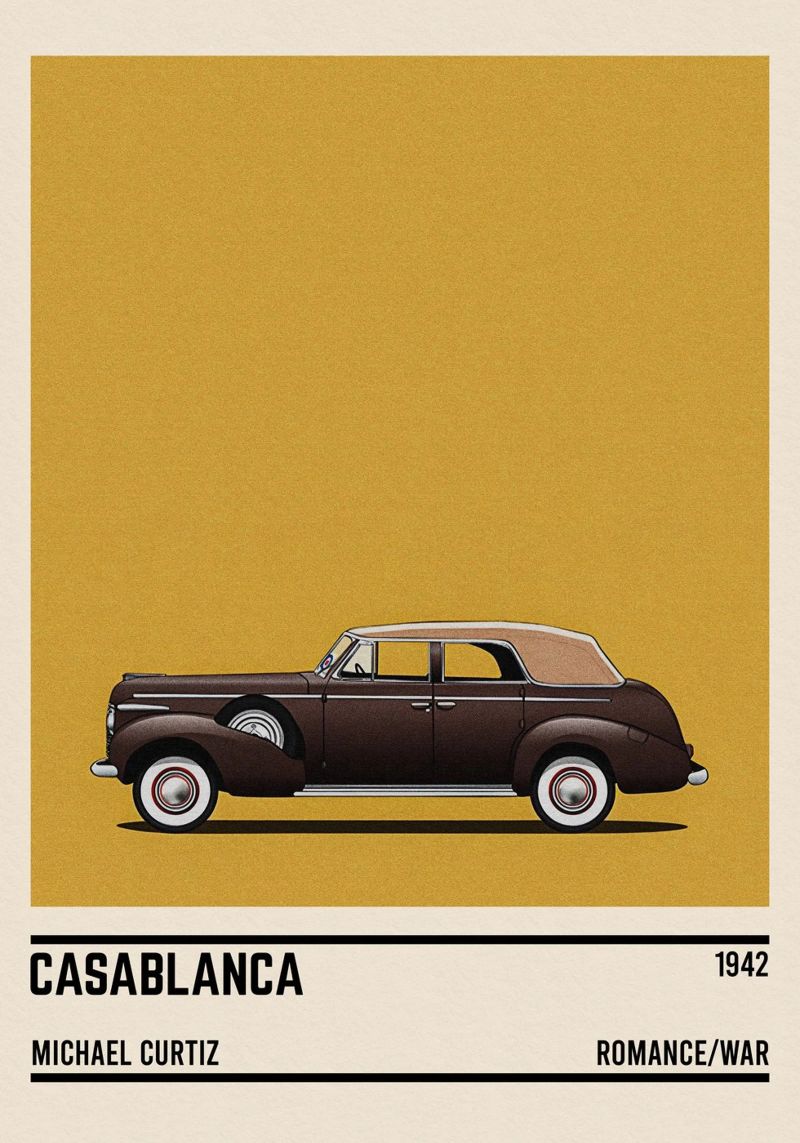 Casablanca car movie poster by TheArtstudio