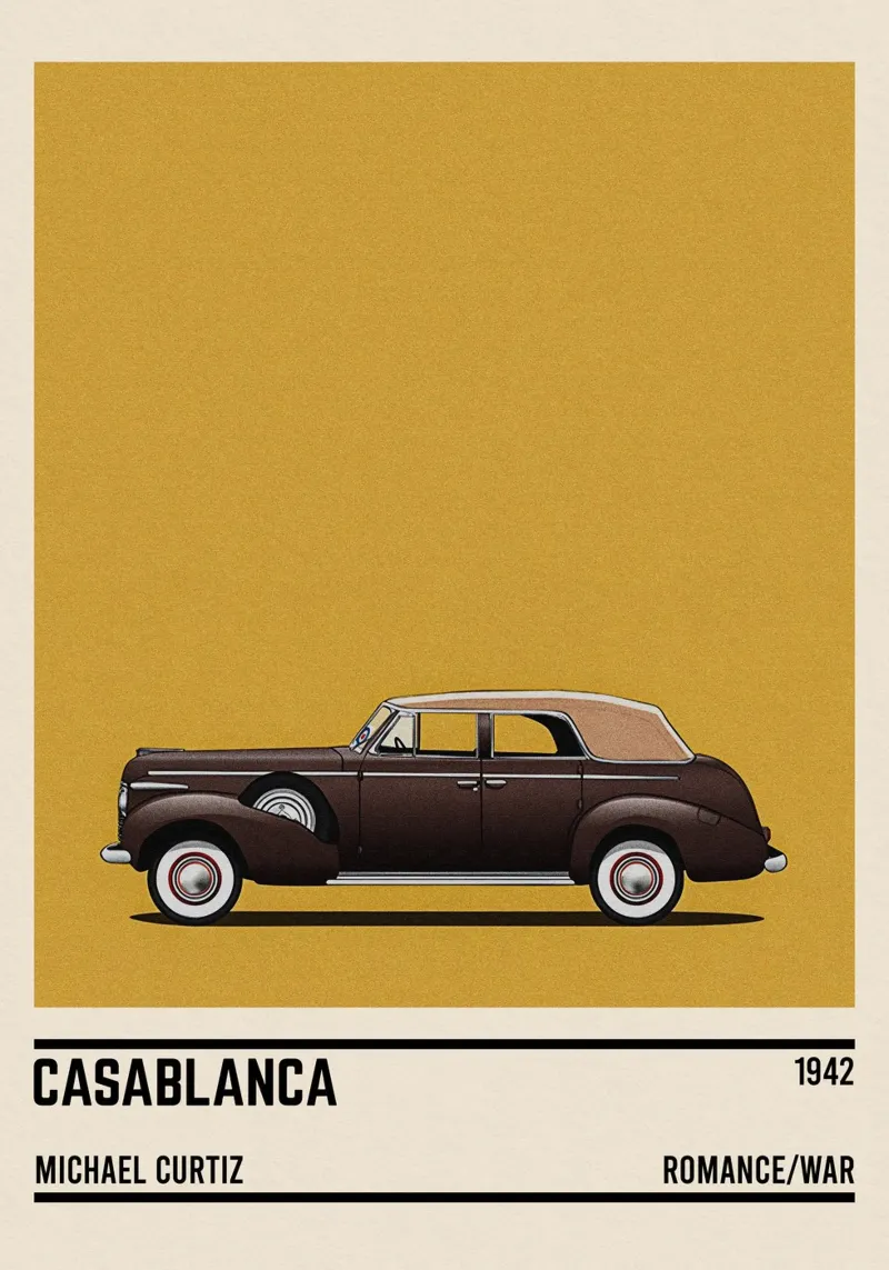 Casablanca car movie poster by TheArtstudio