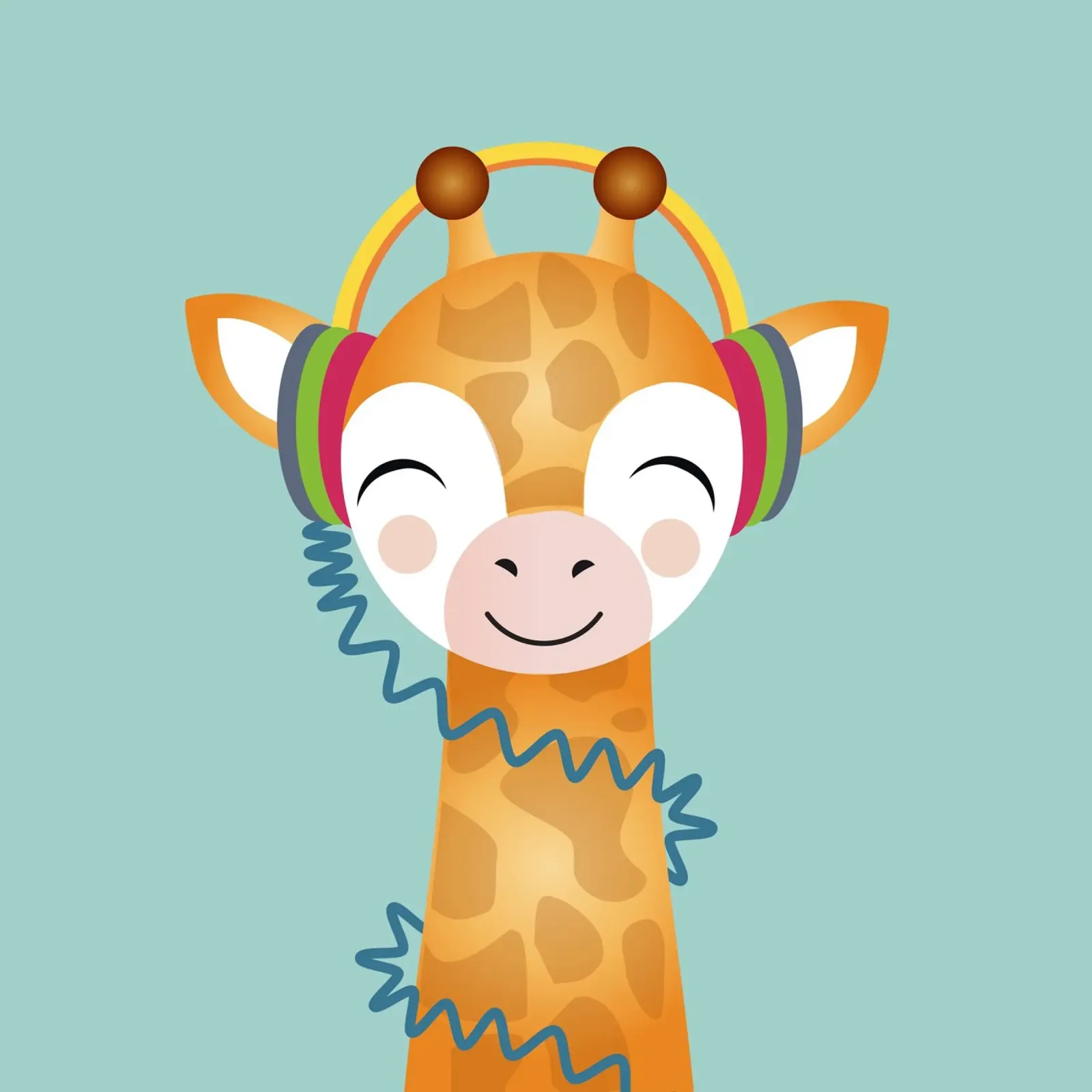 Allegra giraffa con cuffie - design per amanti della musica poster da namosh