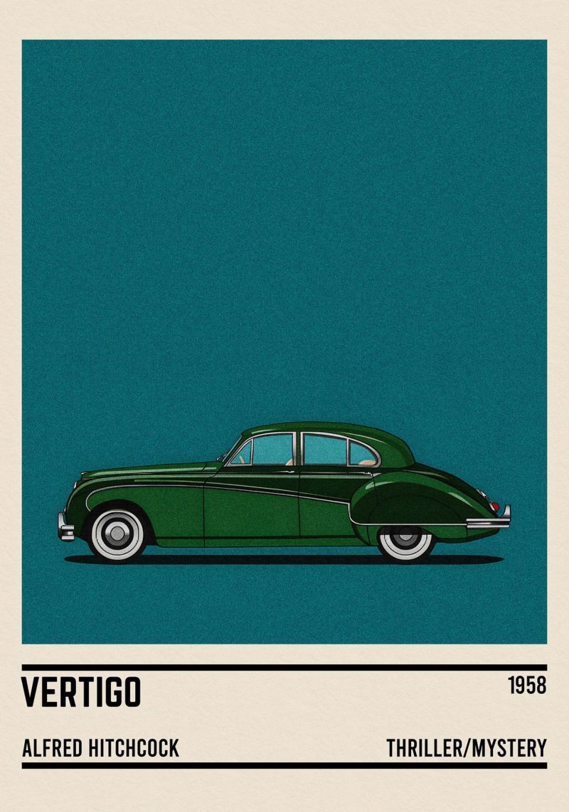 Vertigo movie car poster by TheArtstudio