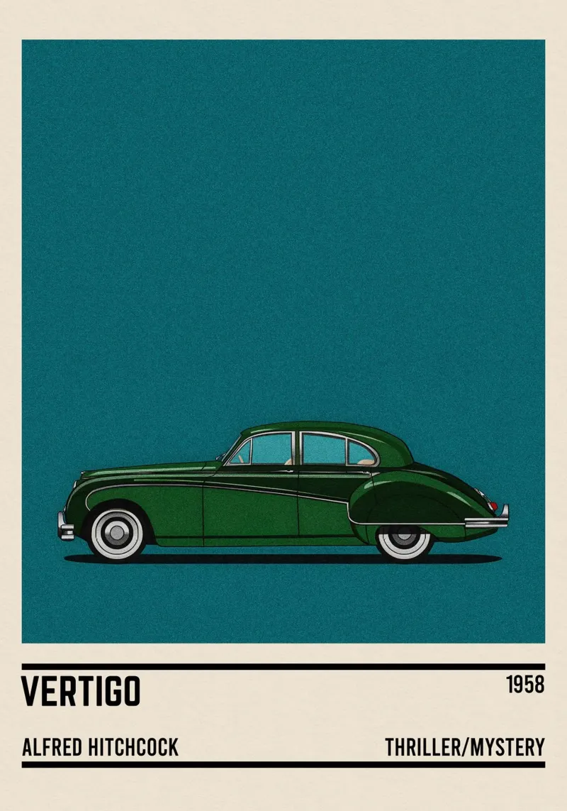 Vertigo movie car poster by TheArtstudio