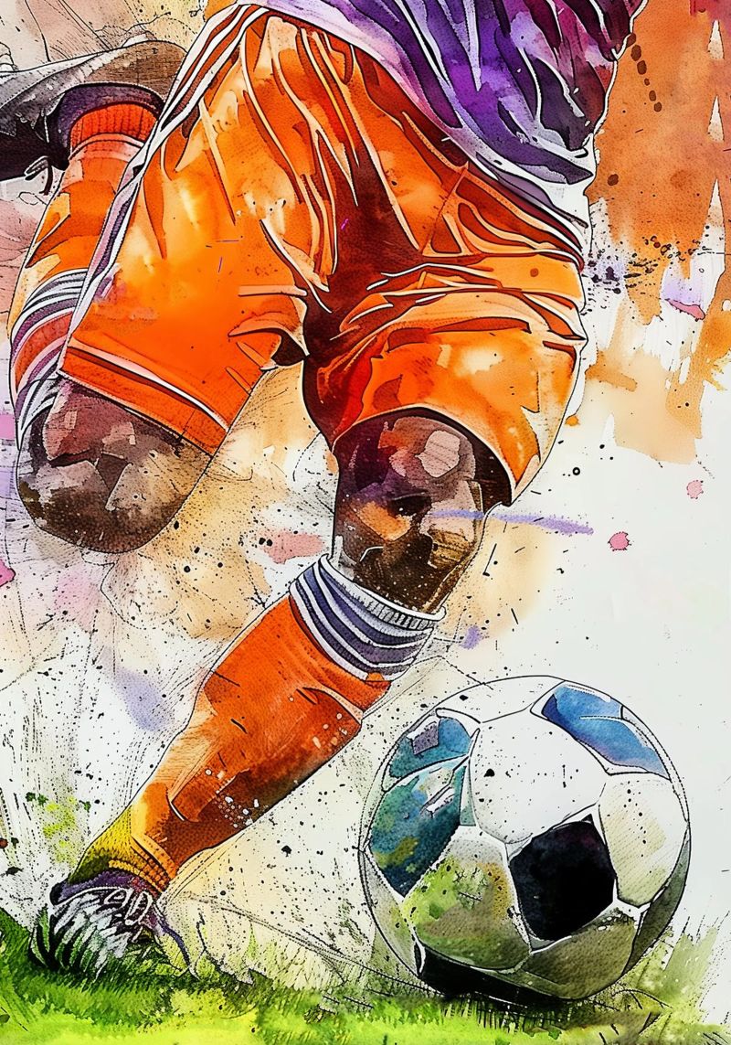 Joueur de football art sportif poster de Justyna Jaszke JBJart