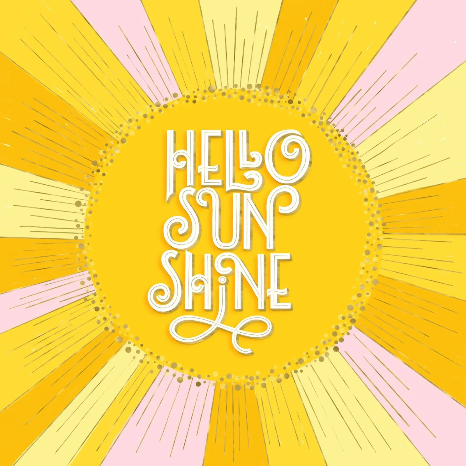 Hola Sol. Letras a mano en amarillo, naranja y rosa hahnemühle de CalliLetters