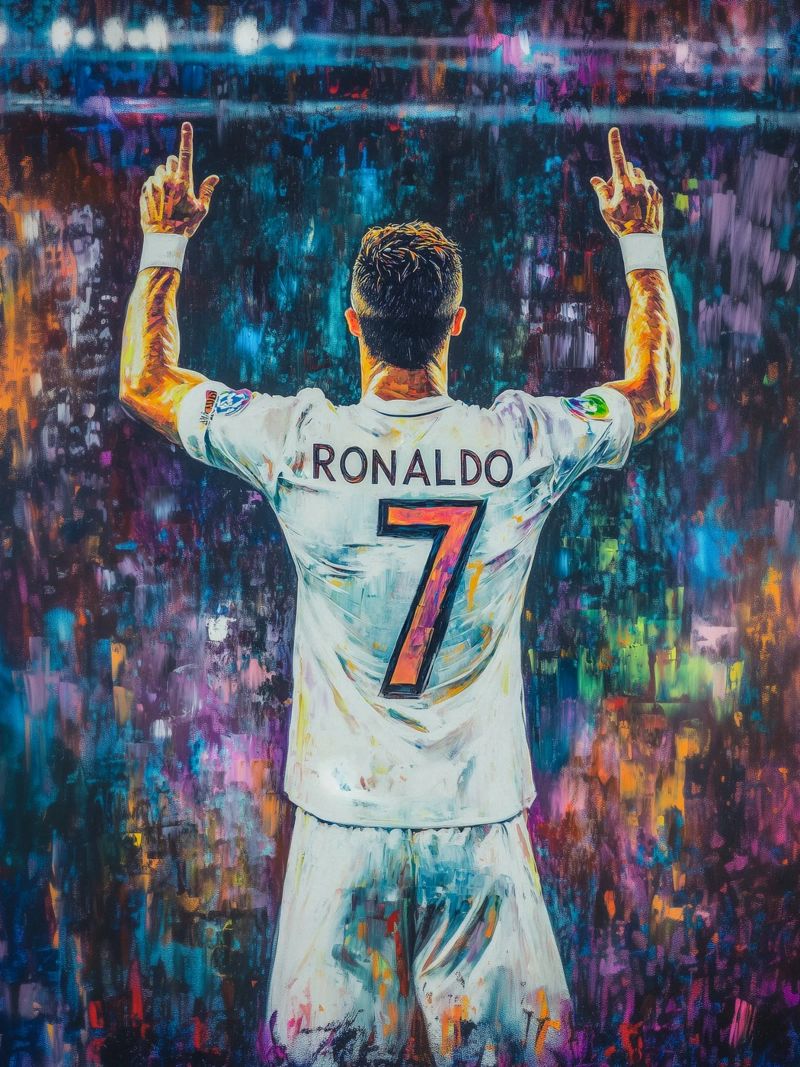 Pop art Ronaldo in the stadium poster by Carinaprint