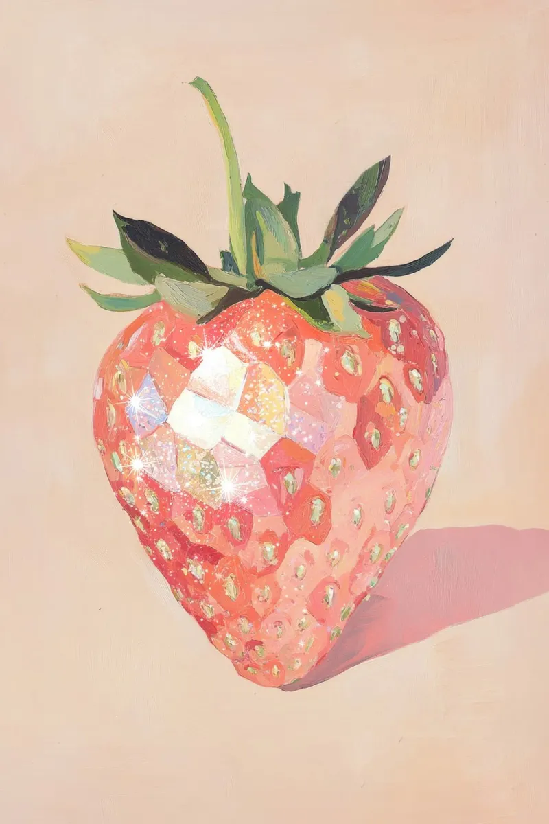 Arte geometrica della fragola pellicola backlit da Melloi Art Print