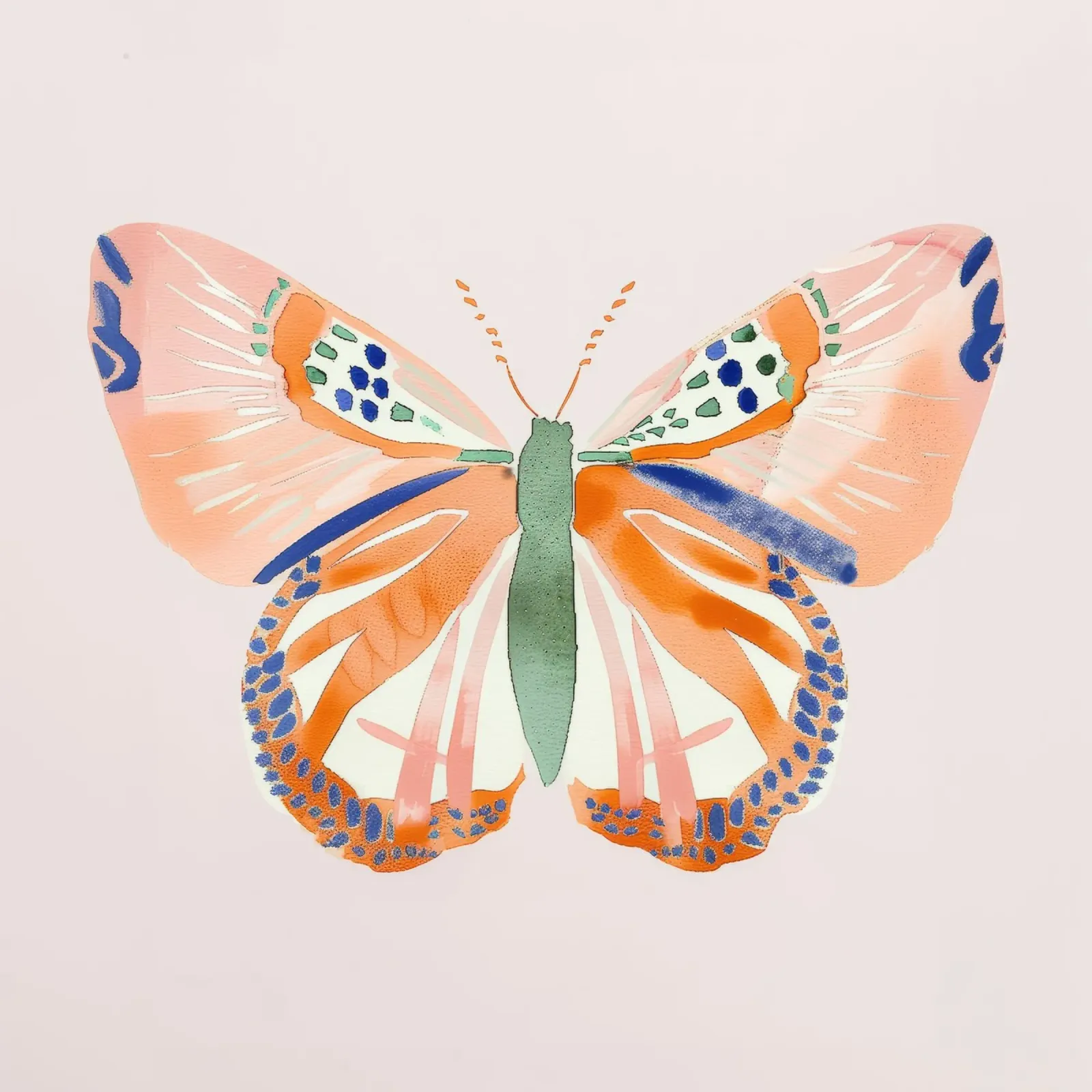 Farfalla arancione Trasformazione della vita Vintage Botanico Boho pellicola backlit da Gentle Echoes Art