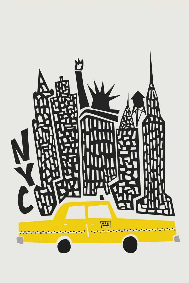 Paisaje urbano de Nueva York poster de Fox & Velvet
