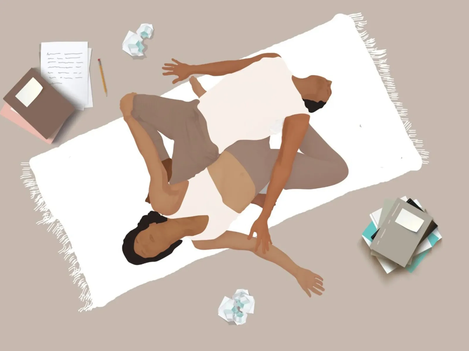 Yoga tijd voor stellen canvas met Baklijst van Urban Art Draw