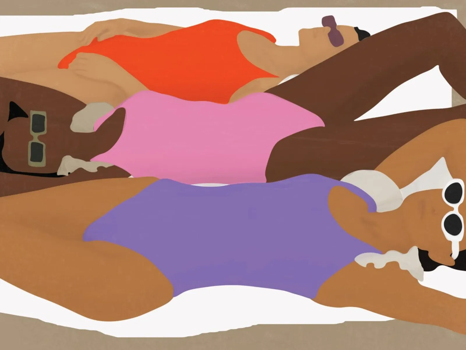 Ragazze sulla spiaggia pellicola backlit da Urban Art Draw