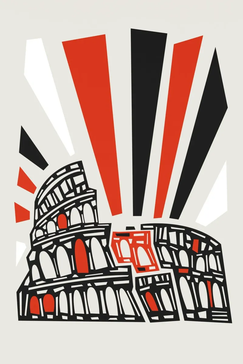 Colosseo Roma poster con telaio in alluminio da Fox & Velvet
