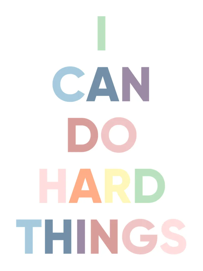Je peux faire des choses difficiles, Affirmation Rainbow Print hahnemühle de Little Lola