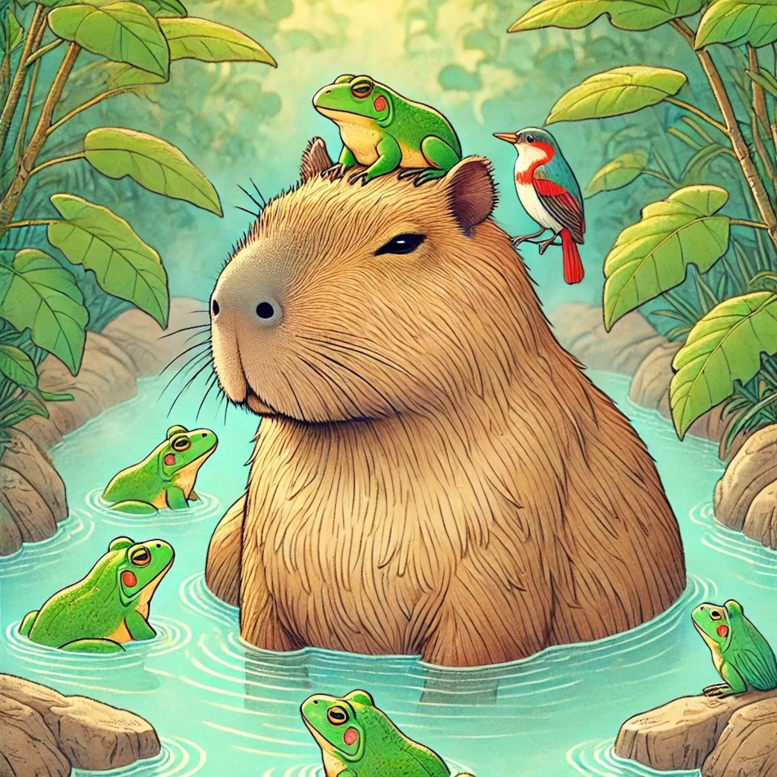Capibara e amici pellicola backlit da FluffyToons