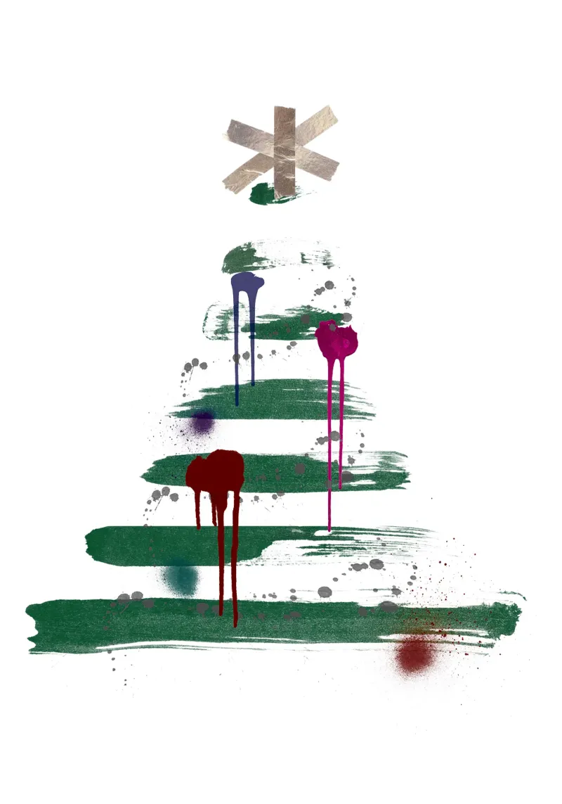 „Under the tree“, Modern Minimalist Christmas Tree Design plexiglass da ChristmasMooodz