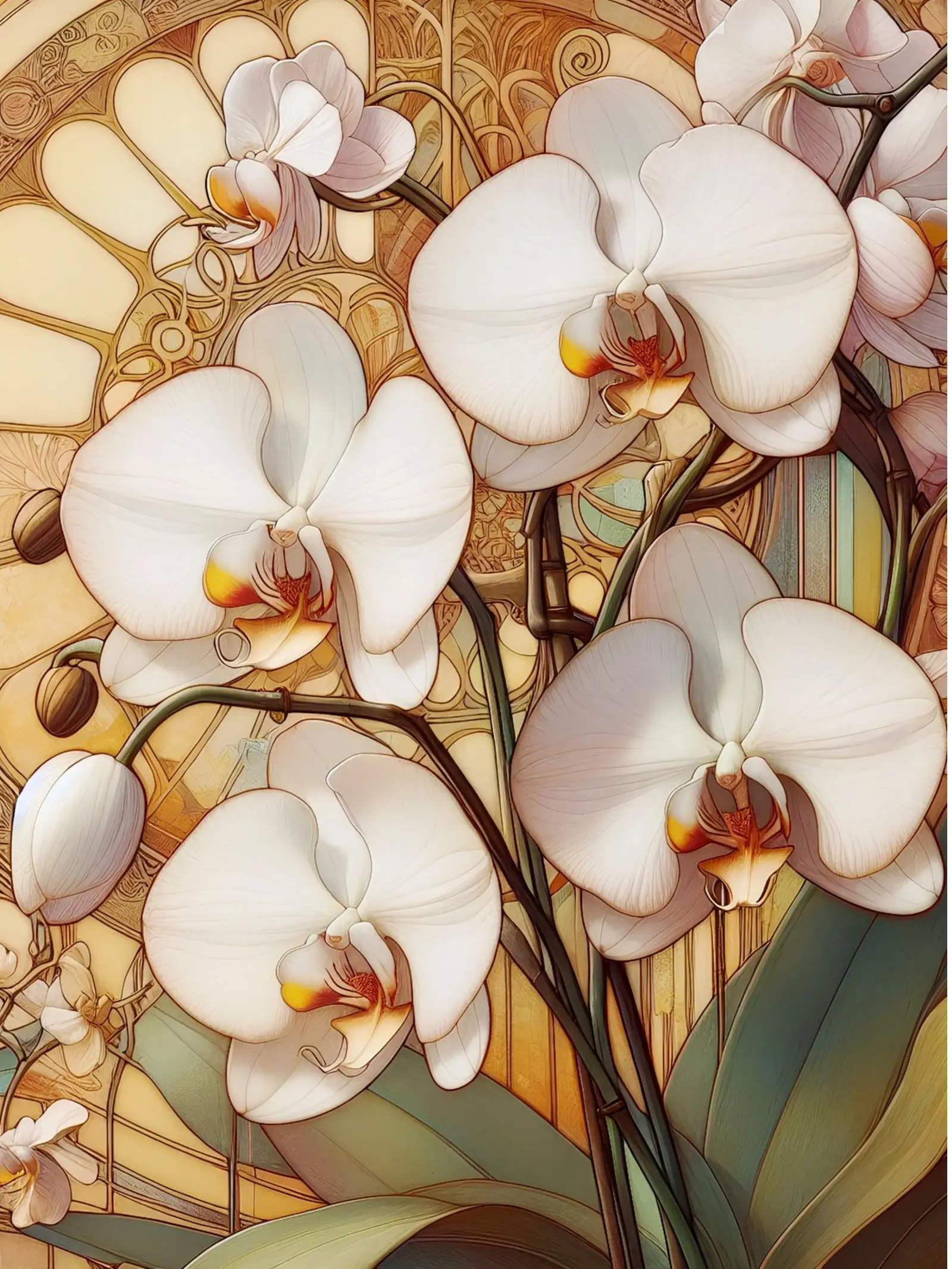 Orchidee pellicola backlit da Art-Nouveau-Dsg