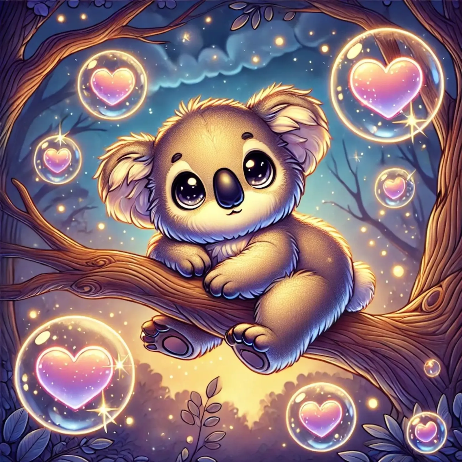 Adorabile Koala dei cartoni animati poster da FluffyToons