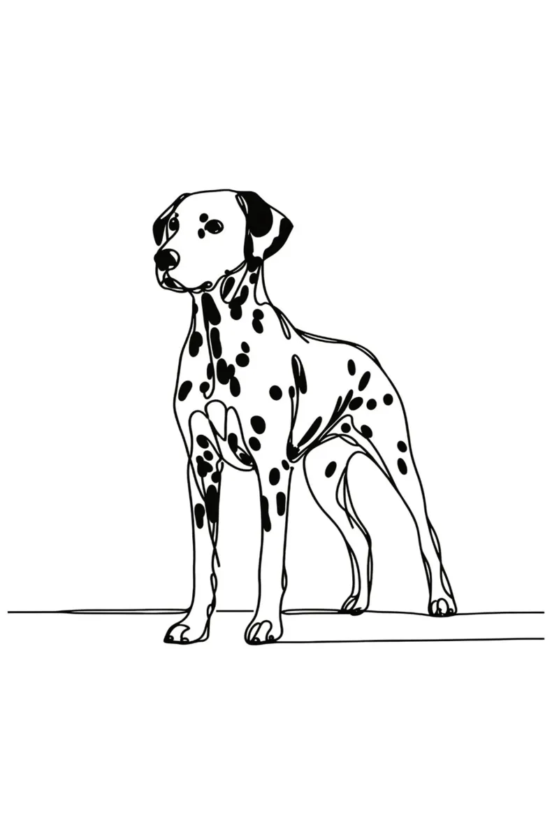 Chien dalmatien Dessin au trait hahnemühle de WijdevenDesign