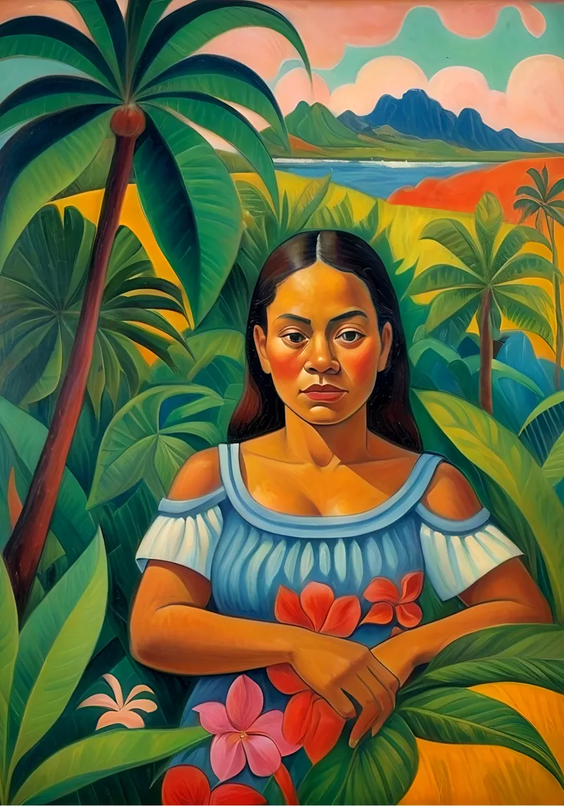 Native Woman in the Forest - Tropical Collection alu-dibond by Conde Arte