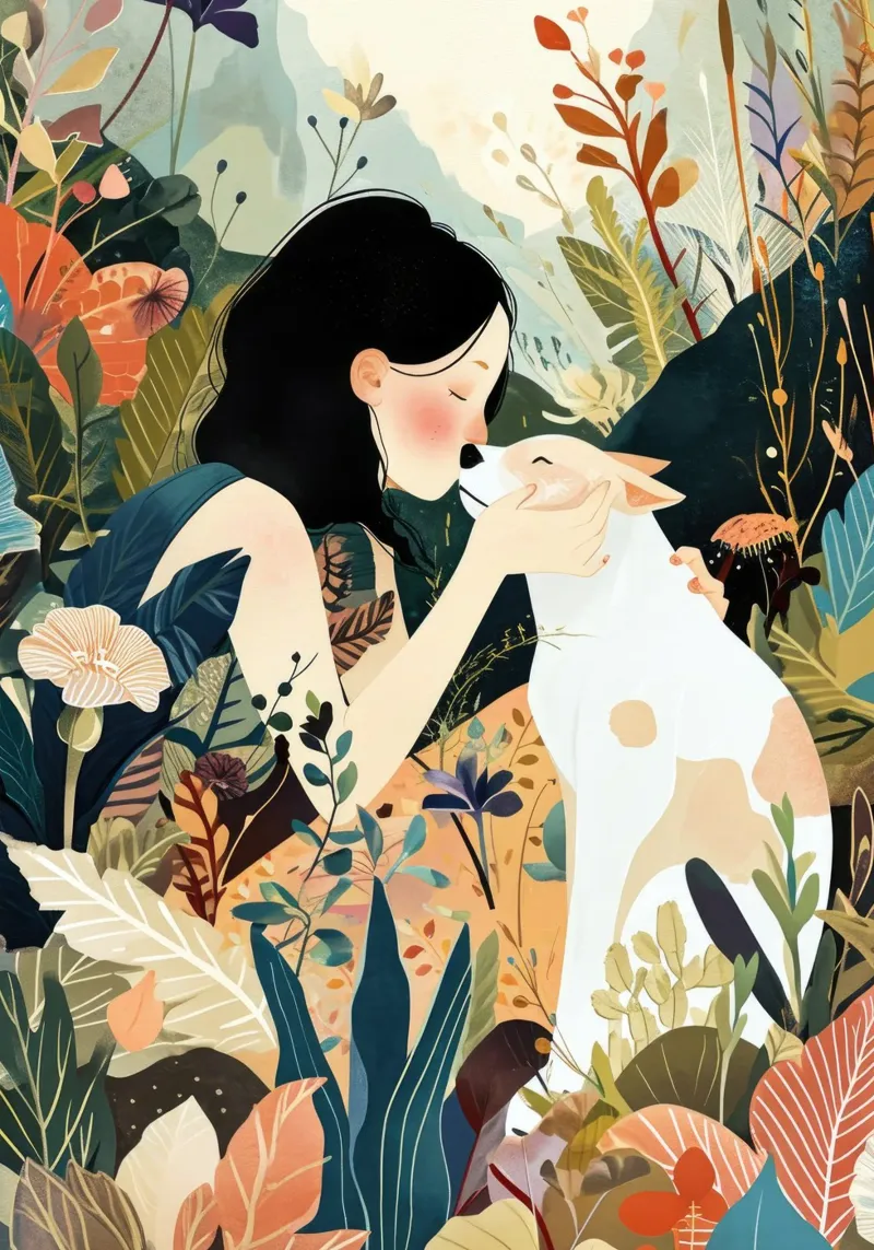 I love you doggy animal art hahnemühle by Justyna Jaszke JBJart