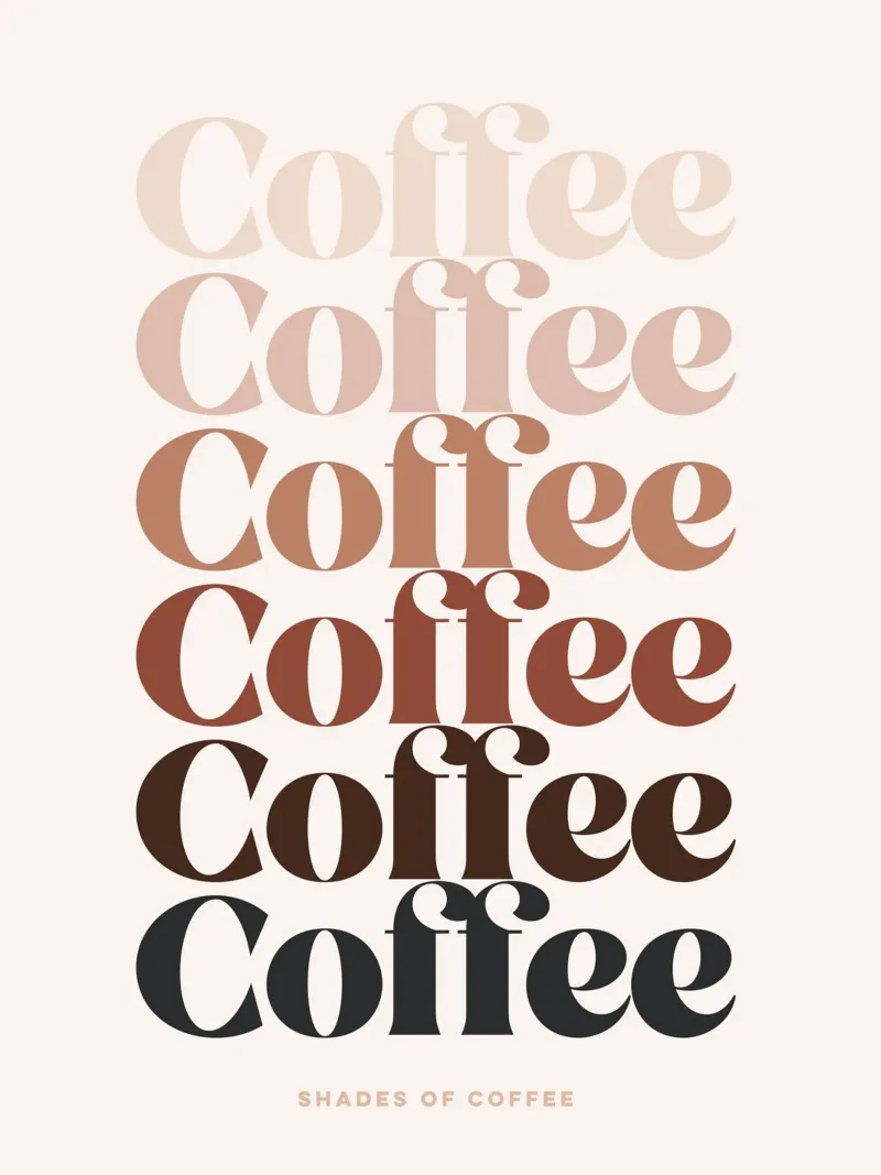 All Shades of Coffee • Retro Typographic Repeat forex plate by Dominique Vari Words