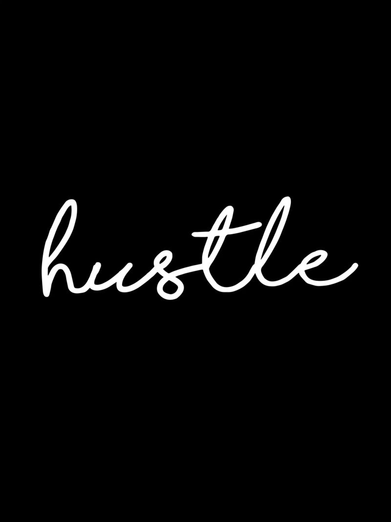 Design tipografico Hustle in bianco e nero monocromatico poster da THE MOTIVATED TYPE