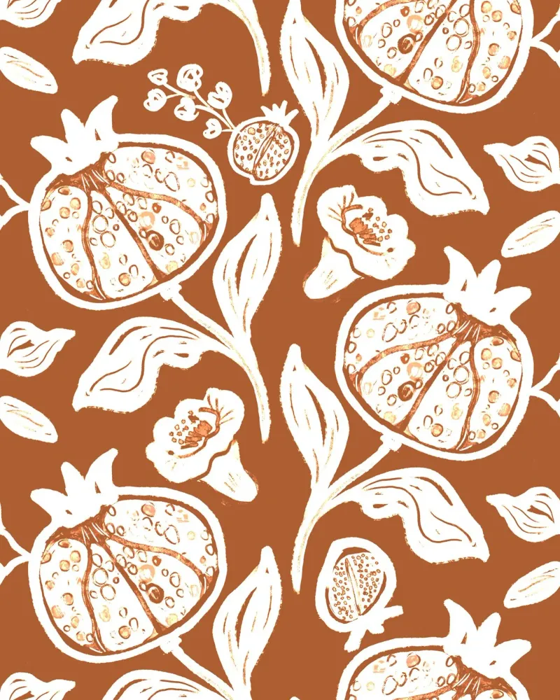Brown Pomegranates Pattern pellicola backlit da anisillustration
