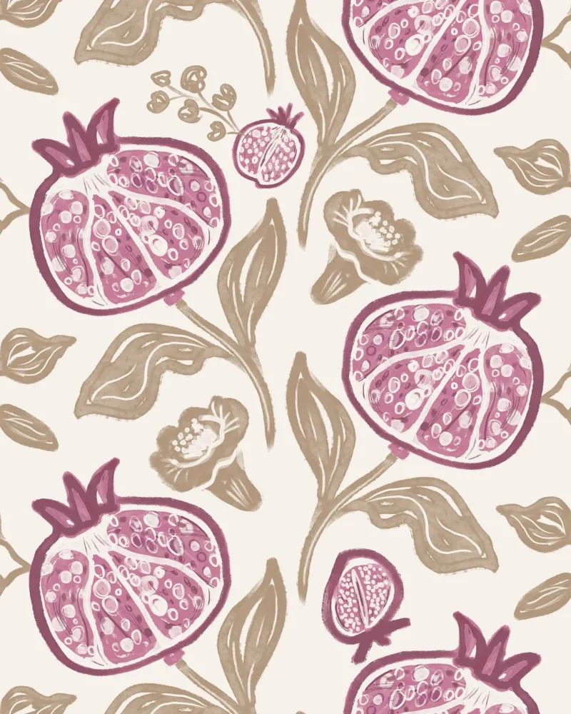 Pink Pomegranates Pattern pellicola backlit da anisillustration